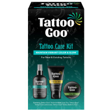 Tattoo Goo Aftercare Kit Includes Antimicrobial Soap, Balm, and Lotion, Tattoo Care for Color Enhancement + Quick Healing - Vegan, Cruelty-Free,