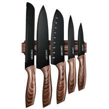 Cohesion Knife Set Ultra Sharp Kitchen Knives Sets 5PCS with Magnetic Holder Chef Santoku Bread Paring Utility Knife for Cutting Tomato Fruit Steak