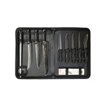 Starrett Professional Knife Set - 11 Pieces Stainless Steel Kitchen Chef Knifes - Black Handle