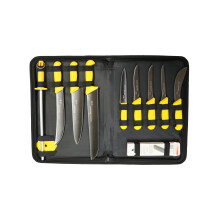 Starrett Professional Knife Set - 11 Pieces Stainless Steel Kitchen Chef Knifes - Yellow Handle