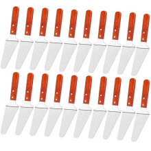 20 Pack Stainless Steel Pizza and Pie Servers with Wooden Handle for Cake and Dessert Cutting