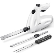 Reemix Electric Knife Set, 150W Powerful Electric Knife for Multi-Purpose Use, One Touch Operation, for Meats, Poultry, Bread - 2 Carving Blades and 1
