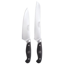 Robert Welch Professional Essential Knife Set, 2 Piece. Crafted from German 1.4116 Stainless Steel. Bread Knife 22cm/8.5", Chef's Knife 18cm/7.5".