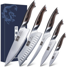 HOSHANHO 5 Pieces Knife Set, Japanese High Carbon Stainless Steel Kitchen Knife Sets, Professional Ultra Sharp Chef Knives Set with Ergonomic