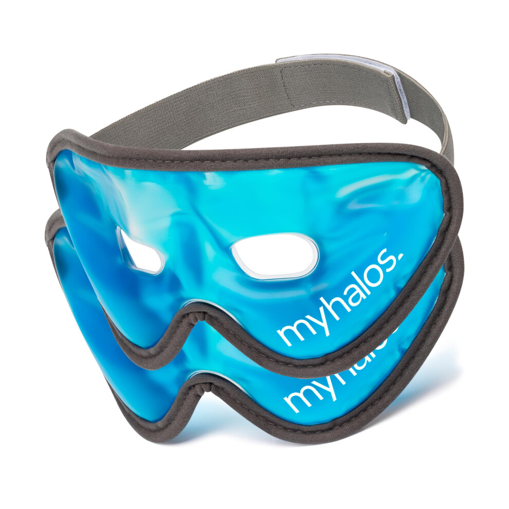 Myhalos Dark Gel Eye Mask - Reusable Cooling Eye Mask With Adjustable Straps - Cold Mask For Puffy Eyes, Circles And Hangovers - Eyes Ice Pack