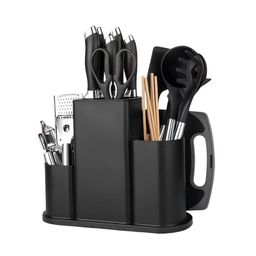 Astralong 4 In 1 Universal Knife Block Holder, Detachable Knife Storage Stand, Practical Square Knives Block With Utensil Scissors Slots, Knife Storage Stand