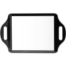 X-Large Barber Handheld Mirror with Twin Comfy Handles - Big & Long Back of Head Self Cut Mirror For Men's Haircut, Beauty Salon and Professional
