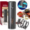 Electric Pepper Grinder with Adjustable Coarseness, USB Rechargeable Stainless Steel Mill with LED Light, Black 4