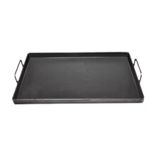 Large Cast Iron Griddle Pan with Handles for Indoor Outdoor Cooking, 50x35cm Family Size