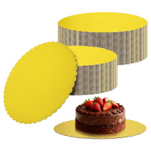 Set of 60 Gold 10 Inch Scalloped Cake Boards for Wedding Birthday Professional Display