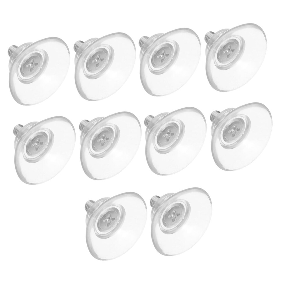 10Pcs Suction Cups For Glass Shelves Pvc Holders With Screws Clear Strong Grip Reusable 9053599006787