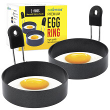 Large 3.5 Inch Nonstick Stainless Steel Egg Rings for Frying, Omelets and Mini Pancakes