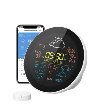 WiFi Weather Station with Digital Indoor Outdoor Thermometer, Forecast Display and Clock
