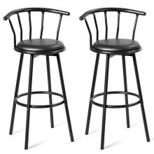 Bancos de bar - HELLOSHOP26 - 55x56x101,5 cm - Cinza - Giratórios - Descanso para os pés circular