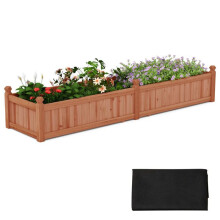 Jardinière surélevée - HELLOSHOP26 - 227x59,5x40 cm - Bois sapin - Doublure amovible - Panneaux amovibles