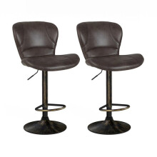 Cadeiras de bar - HELLOSHOP26 - Vintage clássico - Ajustável 87-108 cm - Giratório 360 - Marrom