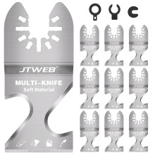 10PCS Oscillating Tool Blades with DualHook Knife and Scraper for Soft Materials and Shingles