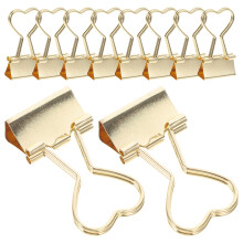 10pcs Colorful HeartShaped Binder Clips Extra Strong Grip for Office Home Documents Scrapbooking