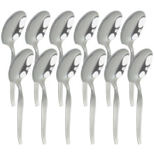 Stainless Steel Serving Spoons Set of 12 with Long Handle Comfort, Japanese Craftsmanship