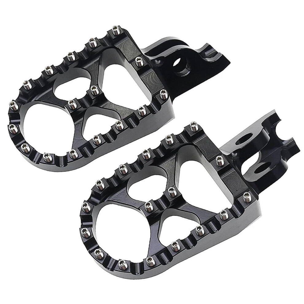 Motorcycle Foot Pegs Aluminum Wide For Kawasaki Kx250 Kx450 Dirt Bike Offroad Black 9455672672771