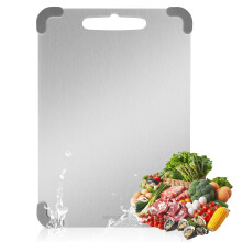 Stainless Steel Cutting Board 13.4x9.1 Inch, Dishwasher Safe, Double Sided, AntiSlip for Kitchen