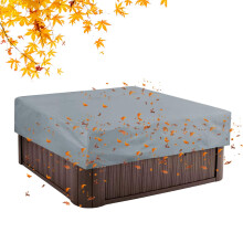 Waterproof Hot Tub Cover Protector 220x220x30cm with UV Protection Windproof Fit for Outdoor Spa