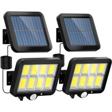 Solar Outdoor Lights 2 Pack Ultra Bright 160 LED IP65 Waterproof Motion Sensor for Yard Garden
