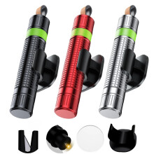 2 in 1 Car Escape Tool Window Breaker and Seatbelt Cutter Keychain, Pack of 3 Black Red Silver
