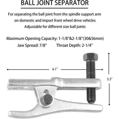 5pcs Front End Service Tool Kit with Case, Pitman Arm Puller, Ball Joint Separator, Tie Rod Remover 1