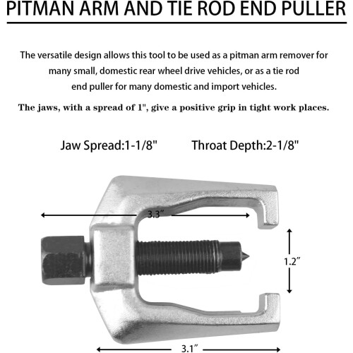 5pcs Front End Service Tool Kit with Case, Pitman Arm Puller, Ball Joint Separator, Tie Rod Remover 2