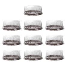 10PCS 8 Inch Disposable Cake Containers with Lids, Plastic Round Cake Carrier for Transport and Display