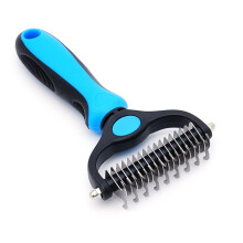 Pet Grooming Brush for Dogs and Cats, 2 in 1 Deshedding Tool, Gentle Undercoat Removal for All Coats