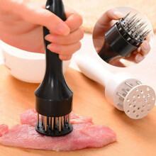 Meat Tenderizer Tool with Sharp Stainless Steel Needles for Steak, Poultry, BBQ White/Black