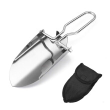 Camping Shovel Stainless Steel Foldable Garden Trowel with Sharp Digging Blade and Carry Case