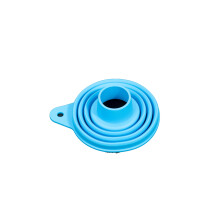 Collapsible Silicone Funnel with Extra Wide Mouth LeakProof Design for Kitchen Cooking Oil Light Blue Large