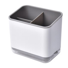 Cutlery Drain Rack with Fast Drainage Design, Dual Layer Utensil Storage Box for Kitchen Sink