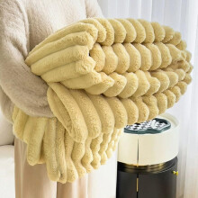 Plush Throw Blanket XXL Yellow UltraSoft Flannel Fleece, Warm Rabbit Fur for Sofa and Bed