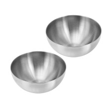 2pcs Stainless Steel Mixing Bowls HeatResistant Deep Salad Serving Set for Kitchen and Restaurant
