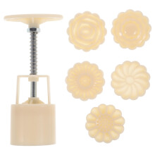 50g 3D HandPressure Mooncake Mold Set with 6 Stamps for MidAutumn Festival and Cookies