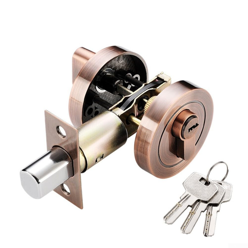 Copper Keyed Entry Door Knob With Lock For Home Security, Enhanced Latch, Easy Installation 9070919734595