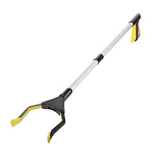 32 Inch Foldable Grabber Tool with Long Reach and Ergonomic Grip for Elderly Trash Pickup Yellow