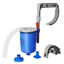 Above Ground Pool Skimmer with Adjustable Bracket, Automatic Debris Removal Wall Mount Cleaner Blue