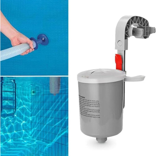 Above Ground Pool Skimmer with Adjustable Bracket, Automatic Debris Removal Wall Mount Cleaner Blue 2