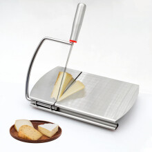 Cheese Slicer Stainless Steel Cutter with Board and Size Scale for Butter Vegetables Bread