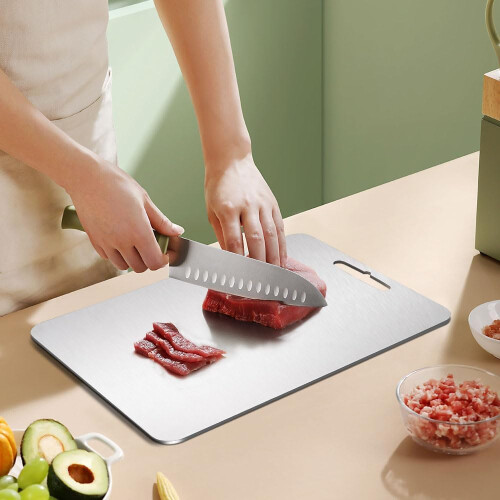 100% Titanium Kitchen Cutting Board 14x10in – Rustproof KnifeFriendly DoubleSided Dishwasher Safe 1