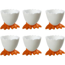 6 Pcs Duck Feet Egg Cups Soft Boiled Egg Holders Cute Plastic Cartoon Design for Breakfast Brunch