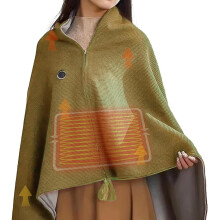 Heated Blanket Shawl for Women, Rechargeable Cordless Wrap with Fast Heating and 3 Heat Levels, UltraSoft Plush 6031 Inch Brown