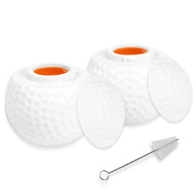 Golf Ball Shot Glasses Set with Lid and Brush, 1.5 Oz Novelty Golf Ball Design Drinkware
