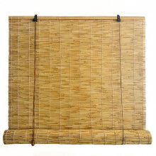 Bamboo Roman Shades Cordless Safety Design for Indoor Outdoor Use, Light Filtering Moisture Resistant