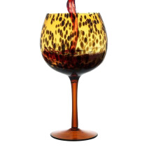 Leopard Print Stemmed Wine Glass Vintage Goblet for Women Birthday Party Wedding Elegant Drinkware